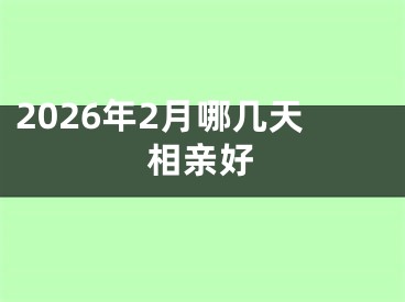 2026年2月哪几天相亲好