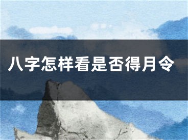 八字怎样看是否得月令