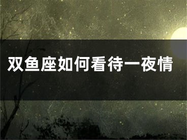 双鱼座如何看待一夜情