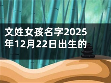 文姓女孩名字2025年12月22日出生的