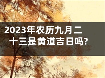 2023年农历九月二十三是黄道吉日吗?