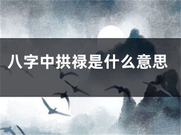 八字中拱禄是什么意思