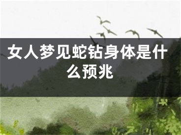 女人梦见蛇钻身体是什么预兆