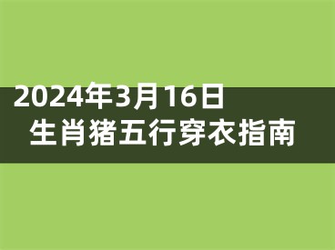 2024年3月16日生肖猪五行穿衣指南