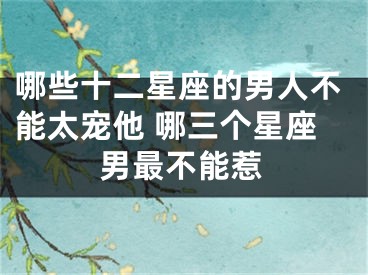 哪些十二星座的男人不能太宠他 哪三个星座男最不能惹