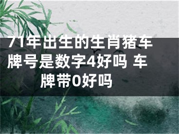 71年出生的生肖猪车牌号是数字4好吗 车牌带0好吗 