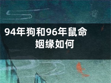 94年狗和96年鼠命姻缘如何