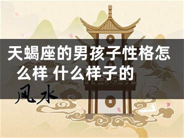 天蝎座的男孩子性格怎么样 什么样子的 