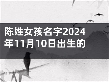 陈姓女孩名字2024年11月10日出生的