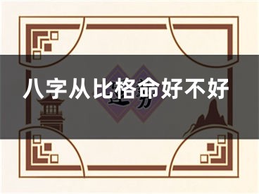 八字从比格命好不好