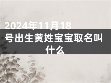 2024年11月18号出生黄姓宝宝取名叫什么