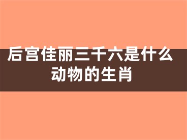 后宫佳丽三千六是什么动物的生肖