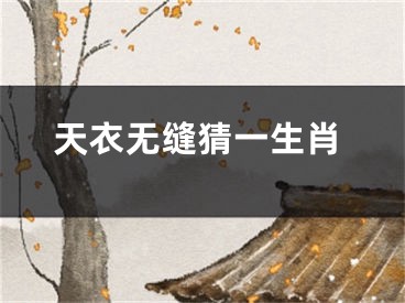 天衣无缝猜一生肖