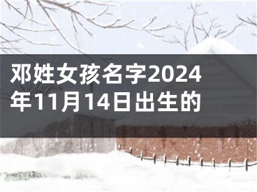 邓姓女孩名字2024年11月14日出生的