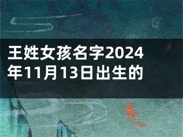 王姓女孩名字2024年11月13日出生的