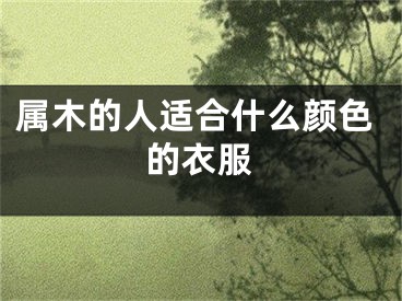 属木的人适合什么颜色的衣服