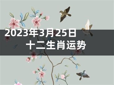 2023年3月25日十二生肖运势