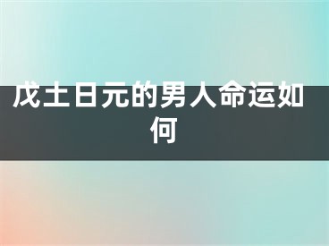 戊土日元的男人命运如何