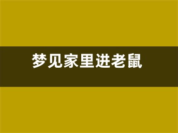 梦见家里进老鼠