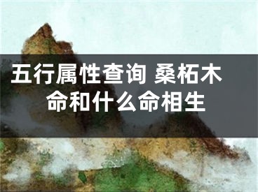 五行属性查询 桑柘木命和什么命相生