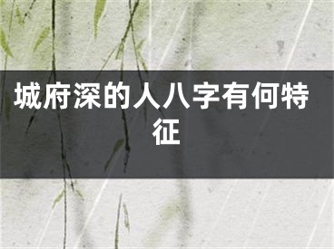 城府深的人八字有何特征