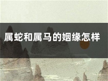 属蛇和属马的姻缘怎样