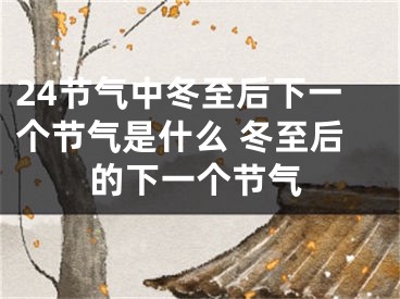 24节气中冬至后下一个节气是什么 冬至后的下一个节气