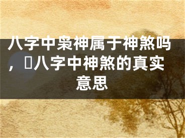 八字中枭神属于神煞吗，​八字中神煞的真实意思