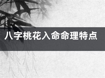 八字桃花入命命理特点