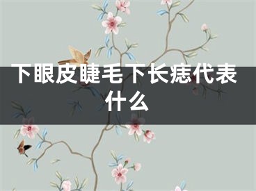 下眼皮睫毛下长痣代表什么