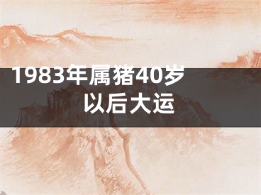 1983年属猪40岁以后大运