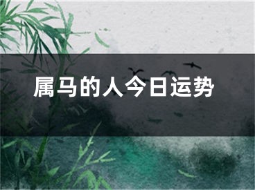 属马的人今日运势