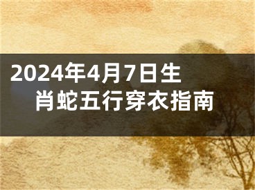 2024年4月7日生肖蛇五行穿衣指南