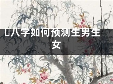 ​八字如何预测生男生女