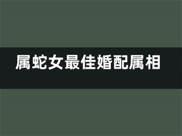 属蛇女最佳婚配属相