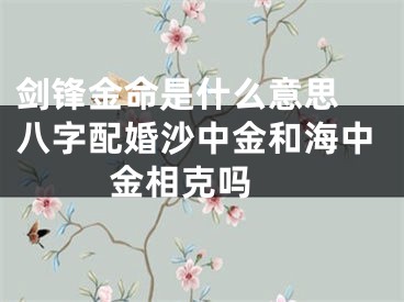 剑锋金命是什么意思 八字配婚沙中金和海中金相克吗 