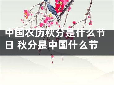 中国农历秋分是什么节日 秋分是中国什么节