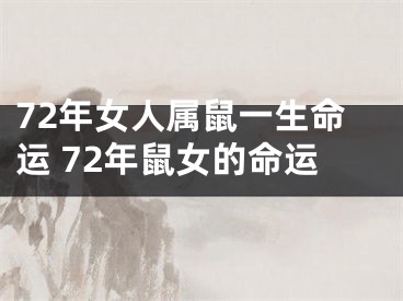 72年女人属鼠一生命运 72年鼠女的命运