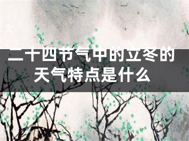 二十四节气中的立冬的天气特点是什么