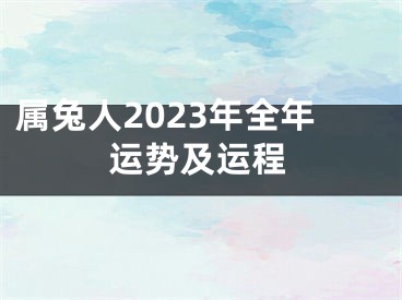 属兔人2023年全年运势及运程