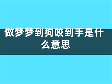 做梦梦到狗咬到手是什么意思