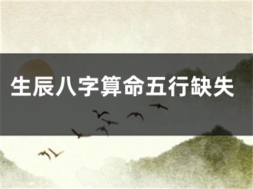 生辰八字算命五行缺失
