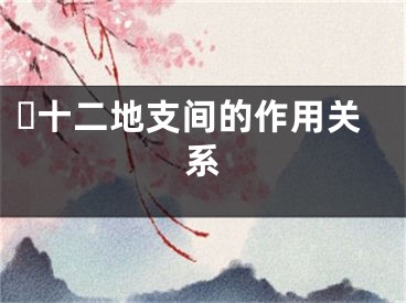 ​十二地支间的作用关系