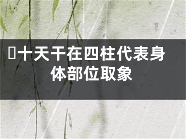 ​十天干在四柱代表身体部位取象