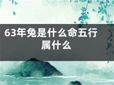 63年兔是什么命五行属什么