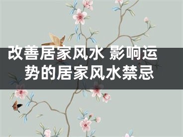 改善居家风水 影响运势的居家风水禁忌