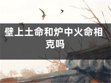 壁上土命和炉中火命相克吗