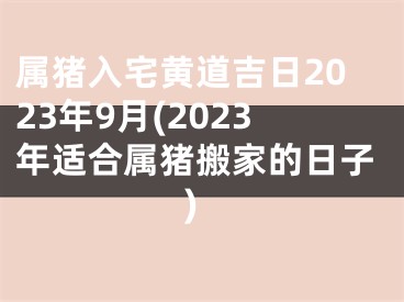 属猪入宅黄道吉日2023年9月(2023年适合属猪搬家的日子)