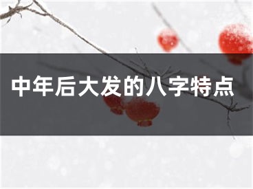 中年后大发的八字特点