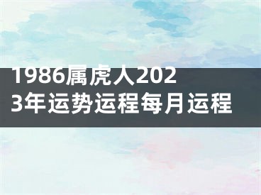 1986属虎人2023年运势运程每月运程
